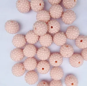 10-22mm resin rhinestone ball beads pink acrylic chunky loose beads for DIY jewelry making