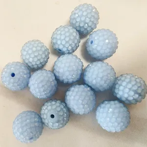 10-22mm Light Blue Resin Rhinestone Chunky Acrylic Loose Beads Main View Presentation