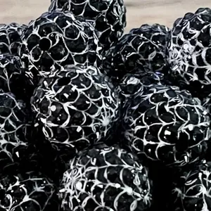 20mm negro blanco telaraña resina diamantes de imitación cuentas sueltas DIY chunky bead.