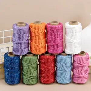 Fil acrylique metallique colore de 3mm, 30m par rouleau, ideal pour emballage de fleurs et DIY.