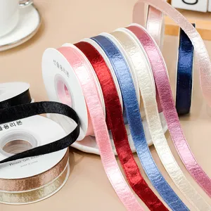 1.5cm double-sided glitter velvet ribbon shiny satin trim for DIY hair bows sewing
