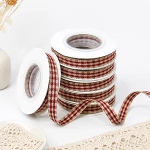 Nastro a Quadri Rossi Stile Vintage Britannico Per Confezione Regalo Fiocco Fai da Te Decorazione Albero di Natale