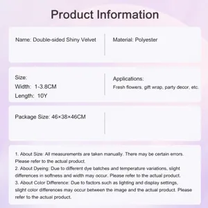 Cinta de terciopelo brillante de doble cara para lazos DIY accesorios para el cabello y regalos