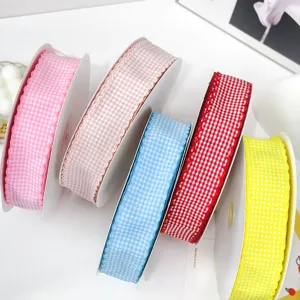 4cm Vichy Karo Borte Schleifenband Geschenkverpackung DIY Handwerk Nähzubehör Dekoration
