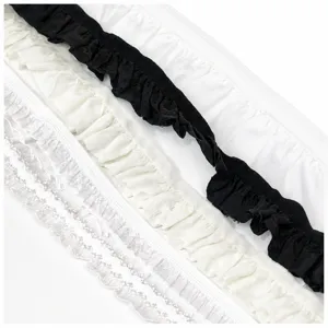 Pleated Ruffle Lace Trim Fabric Ribbon Sewing Garment Accessories DIY Bowknot Craft Material Ribbon For Dress Decoration