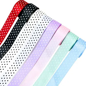 Nastro in poliestere a pois da 2,5 cm per fiocchi per capelli fai da te confezione regalo