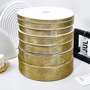Nastro Metallico Oro Nastro in Rete Glitterata Per Confezioni Regalo Fiocchi per Capelli Accessori per Abbigliamento E Decorazioni Fatte a Mano DIY