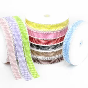 Wide Frayed Plaid Ribbon Vintage Fabric Trim For Garment Sewing Handcraft Gift Wrapping Flower Bouquet Decoration