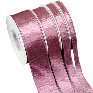 Cinta de satén brillante de doble cara rosa brillante cinta para lazos de bricolaje accesorios