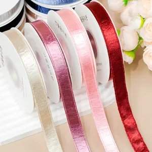 1.5cm double-sided glitter velvet ribbon glossy satin webbing for DIY bow hair accessories