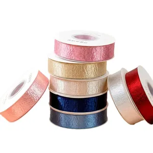 2.5cm Double-Sided Glitter Ribbon Multi-Color Glossy Satin Ribbon for DIY Hair Bows Decor
