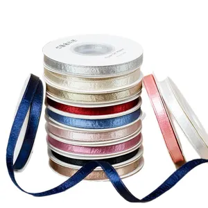 Cinta brillante de doble cara 1cm cinta de satén brillante multicolor para lazos DIY accesorios