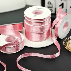 Rosa doppelseitig glitzerndes Samtband glänzendes Satinband DIY Haarschleife Kleidung