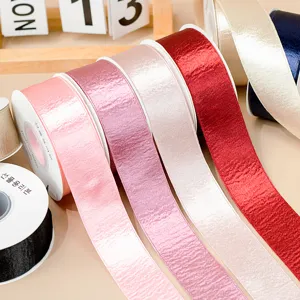 3.8cm double sided glitter satin ribbon colorful shiny fabric tape for DIY bow hair accessories