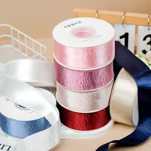 Double-sided glitter satin ribbon 3.8cm multi-color fabric for DIY hair bows sewing craft