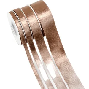 Double-sided shimmering satin ribbon dark coffee color for DIY bow hair accessories