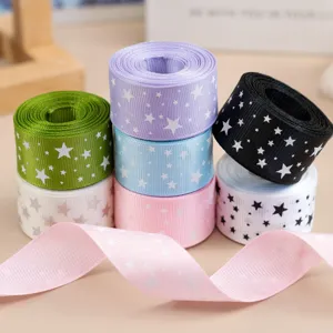 nastro grosgrain stampato con stelle 2.5cm set per fiocchi capelli fai da te regali