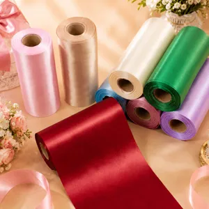 Wide Satin Ribbon Silk Fabric Roll For Christmas Ceiling Chair Back Decoration Gift Wrapping Craft Sewing
