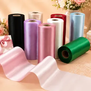 15cm wide satin ribbon rolls colorful silk fabric for gift wrapping wedding party decor