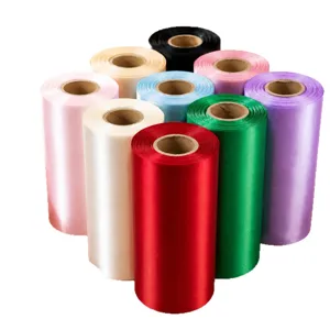 15cm wide satin fabric ribbon rolls for wedding party ceiling chair back decoration crafts