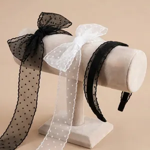 Ensemble d'accessoires de cheveux et serre-tête en tulle à pois, style mignon pour femmes filles.
