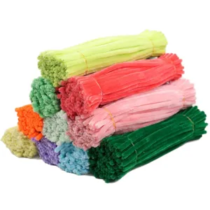 Colorful pipe cleaners for DIY crafts, fuzzy chenille stems for kids craft projects set