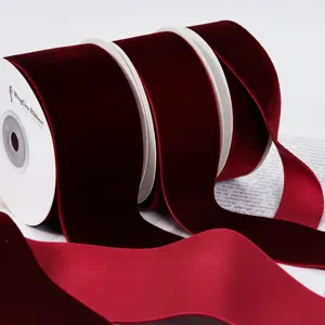 Weinrotes Samtband Einzigartiges Weiches Beflocktes Band Für DIY Handwerk Handgemachte Schleifen Geschenkverpackung
