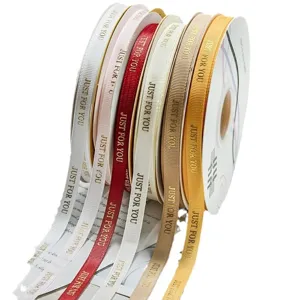 1cm gold stamping ribbon set for gift wrapping, floral bouquets, cake boxes, and party decor.