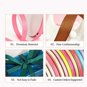 Nastro grosgrain ad alta densità per confezioni regalo, fiocchi e accessori fai da te.