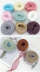 Nastro filzetta 4cm fiocco fai da te pacchetto materiale garza ondulata per bouquet confezione accessori