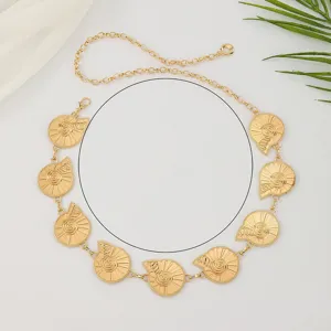 Chaîne de taille en métal doré avec breloques coquillage ceinture élégante robe bijoux accessoires