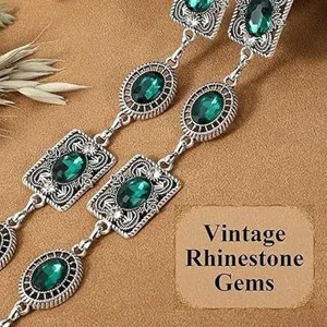 Cadena de cintura de diamantes de imitación tallados vintage para mujeres cinturón vestido