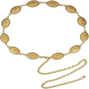Damen Gold Vintage Metall Taillenkette Kleid Gürtel dekorative Mode Statement Schmuck