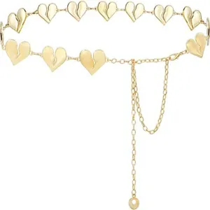 Goldene Herz-Ketten-Gürtel für Damen, metallische Liebes-Taille Kette Mode Accessoire