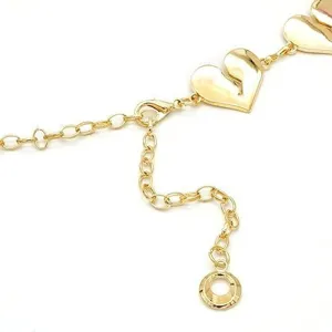 Goldene Herz Kette Gürtel Mode Taille Zubehör schickes Metall Schmuck für Damen Alltag