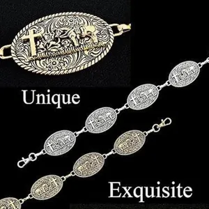 Vintage western metal waist chain for women, distressed body chain dress accessory.