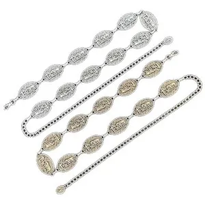 Vintage silver metal waist chain for women, western cowboy style body chain fashion accessory.