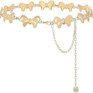 Chaîne de Taille Papillon en Métal pour Femmes Élégante Ceinture à Glands Accessoires de Robe de Mode Bijoux de Corps