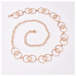 Chaîne de taille en métal or rose pour femme accessoire de mode robe ceinture élégante