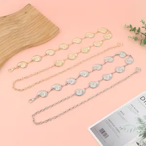 Women Fashion Metal Chain Belt Gold Silver Shell Conch Starfish Waist Chain Beach Vacation Body Jewelry Accessories