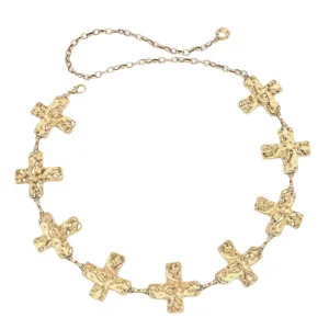 Gouden metalen kruis taille ketting retro body ketting chic boho sieraden voor vrouw