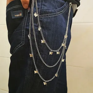 Multi-layer butterfly metal waist chain, exquisite alloy body jewelry for women accessories.