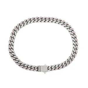 Pulsera de cadena cubana estilo europeo americano de acero inoxidable circonita hip hop