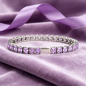 Stainless Steel Tennis Chain Bracelet Square Zircon Hip Hop Couple Bracelet For Men And Women Fashion Jewelry