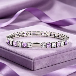Ice-cut zircon tennis bracelet 316L stainless steel hip-hop couple jewelry main item