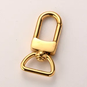 Gold metal bag clasp swivel snap hook hardware for DIY purses leather crafts handbags replacement.