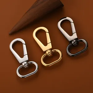 Stainless steel swivel snap hook keychain DIY bag hardware set in silver gold gunmetal