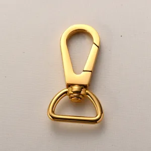 Goldener Karabinerhaken Detail, Metall Clip Haken für Taschen und Schlüsselanhänger Zubehör.