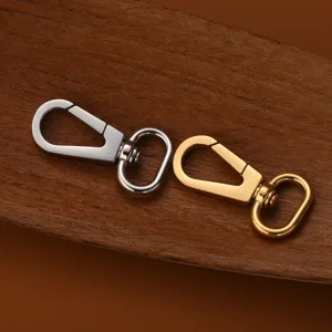 Stainless steel swivel snap hooks, DIY bag and key hardware accessories in gold and silver colors.