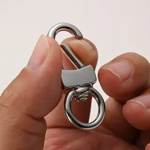 Mousqueton pivotant en acier inoxydable pour porte-clés, petit fermoir en métal résistant.